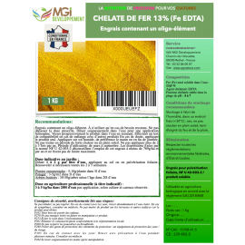 Chélate de fer 13% - Pour pulvérisation - sachet 1 kg