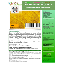 Chelate de fer 13% - Pour pulvérisation - sac 25kg