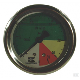 manomètre  à echelle dilatée 63 mm - 1/4"- fixation axial - 0-8 -25 bar