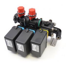 Bloc vanne 3 voies - 6 vannes + vanne de régulation